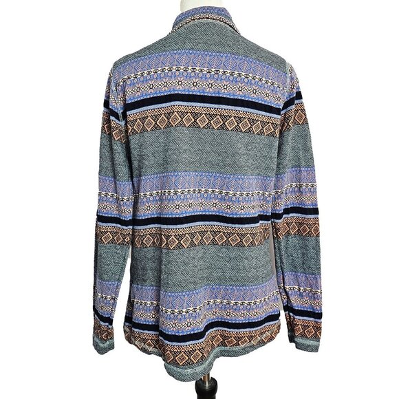 Woolrich Cotton Knit Long Sleeve 3/4 Pullover Print Shirt - Picture 3 of 5